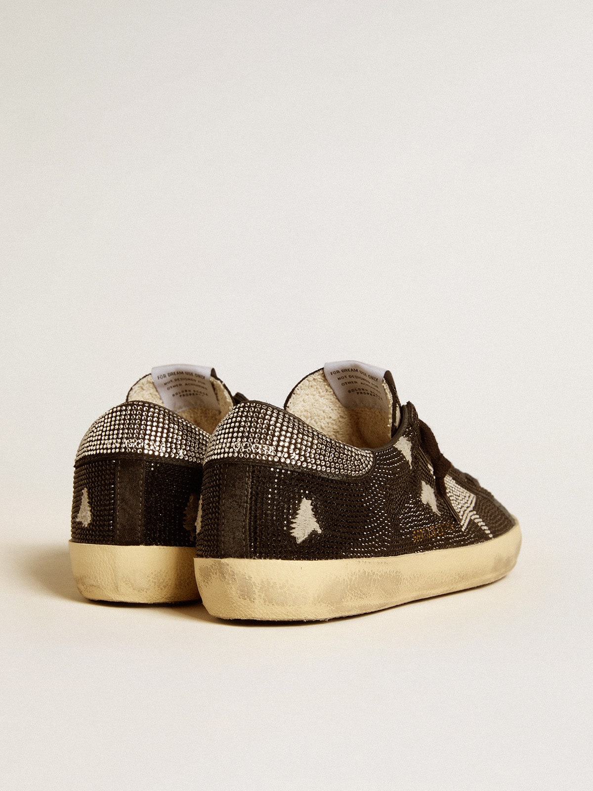 Golden Goose Men's Super-Star in suede and Swarovski crystals with silver star