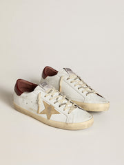 Golden Goose Men's Super-Star with sand suede star and red croc-print leather heel tab