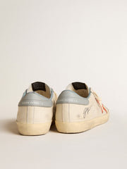 Golden Goose Men's Super-Star with crocodile-print star and silver-blue heel tab