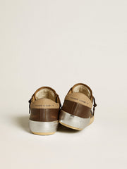 Golden Goose Men's Super-Star in leather with blue leather star and beige nubuck heel tab