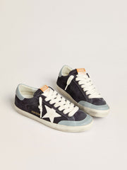 Golden Goose Men's Super-Star in midnight-blue suede with white leather star and light blue leather heel tab