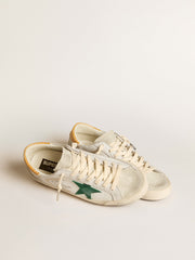 Golden Goose Men's Super-Star with green suede star and yellow croc-print leather heel tab