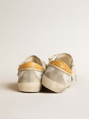 Golden Goose Men's Super-Star with green suede star and yellow croc-print leather heel tab