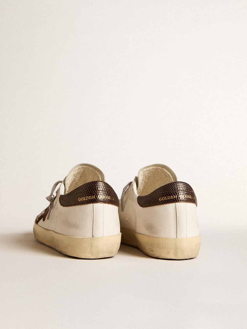 Golden Goose Men's Bio-based Super-Star with canvas star and dark brown leather heel tab