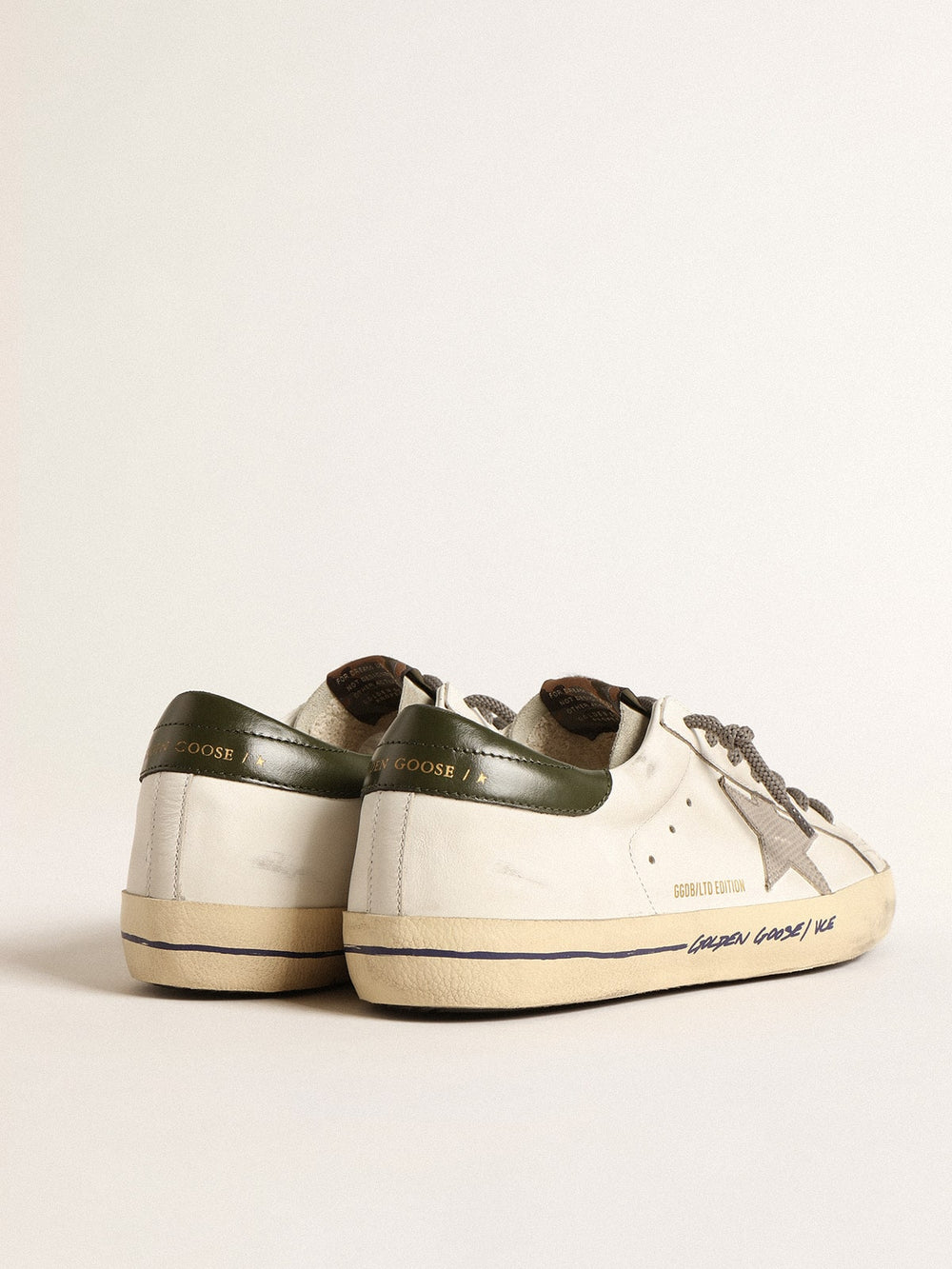 Golden Goose Super-Star  with croc-print star and green heel tab