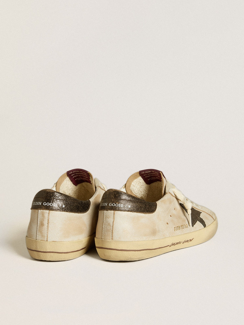 Golden Goose Men's Super-Star in leather with black denim star and black leather heel tab