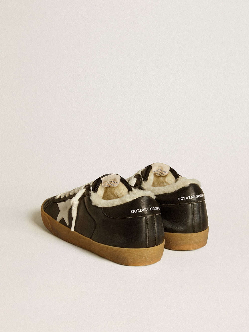 Golden Goose Men's Super-Star in matelassé nappa with leather star and shearling lining