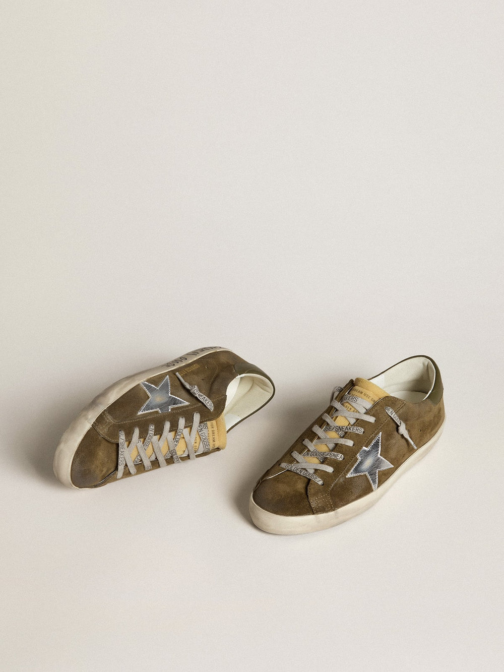 Golden Goose Men's Super-Star LTD in suede with metallic leather star and leather heel tab