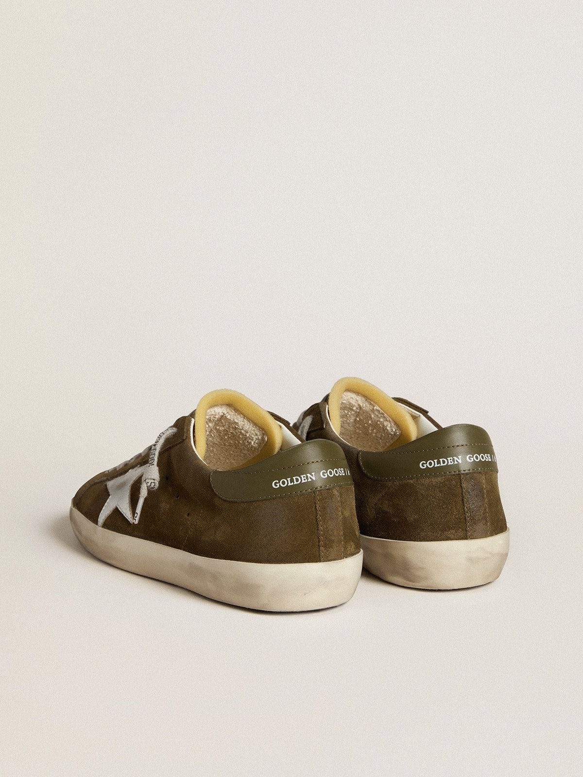 Golden Goose Men's Super-Star LTD in suede with metallic leather star and leather heel tab