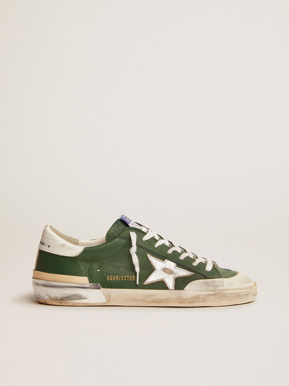 Golden Goose Men's Super-Star in green leather and multifoxing