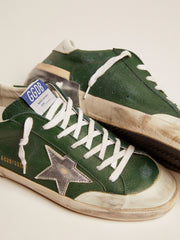 Golden Goose Men's Super-Star in green leather and multifoxing