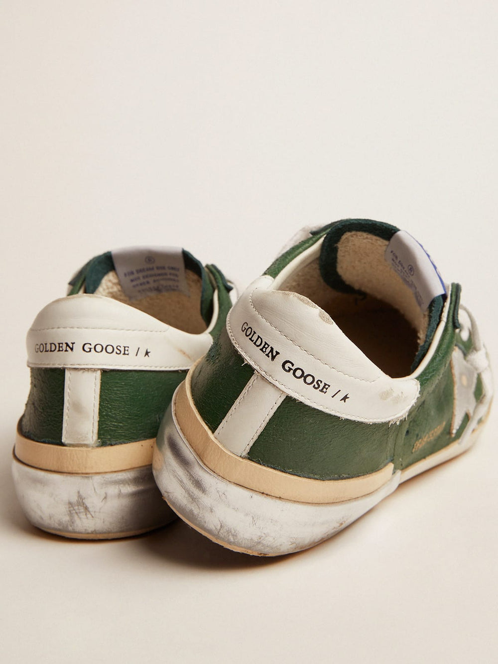 Golden Goose Men's Super-Star in green leather and multifoxing