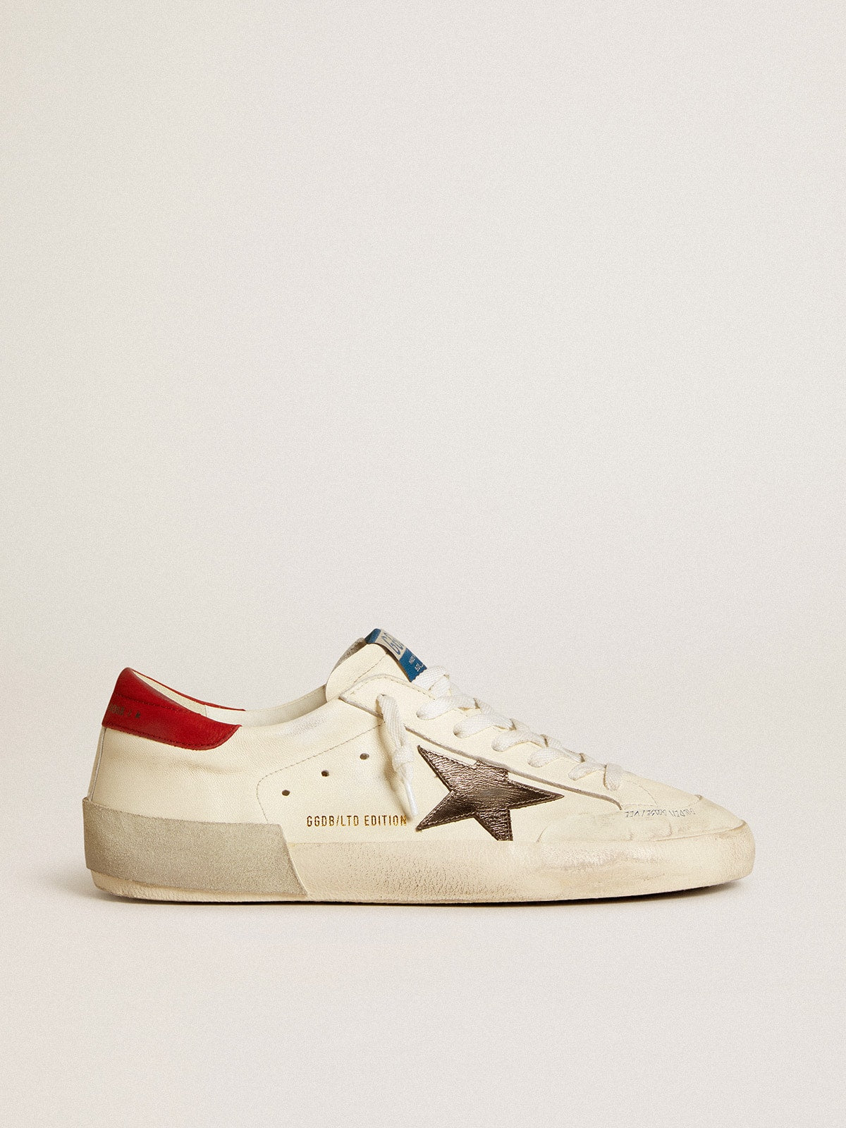 Golden Goose Men's Super-Star LTD in nappa with metallic star and nubuck heel tab
