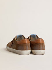 Golden Goose Men's Super-Star in brown suede with tan leather star and heel tab