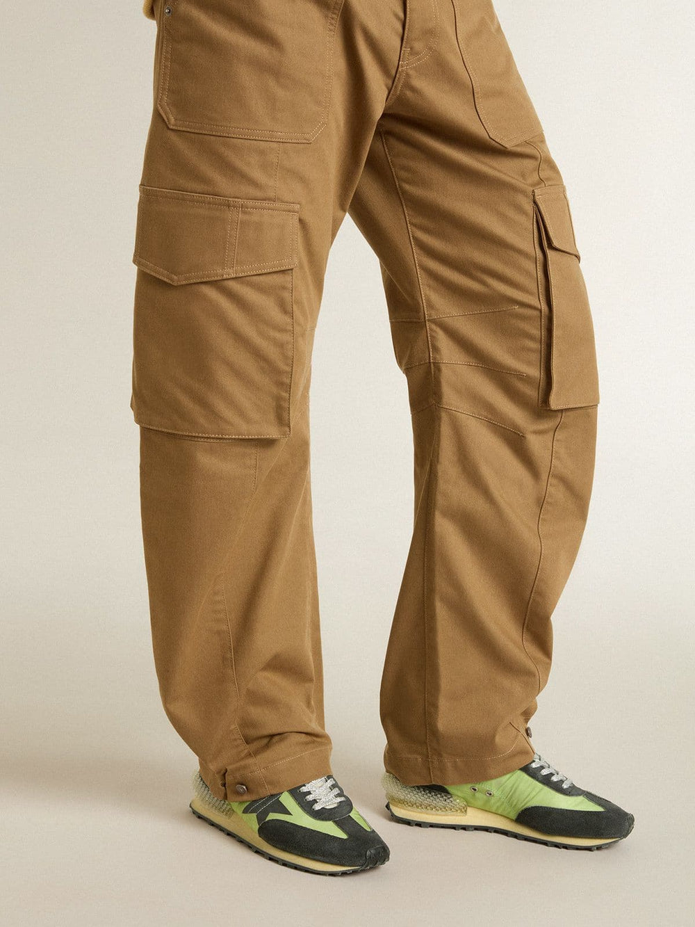 Golden Goose Men's Marathon with green nylon upper and black star