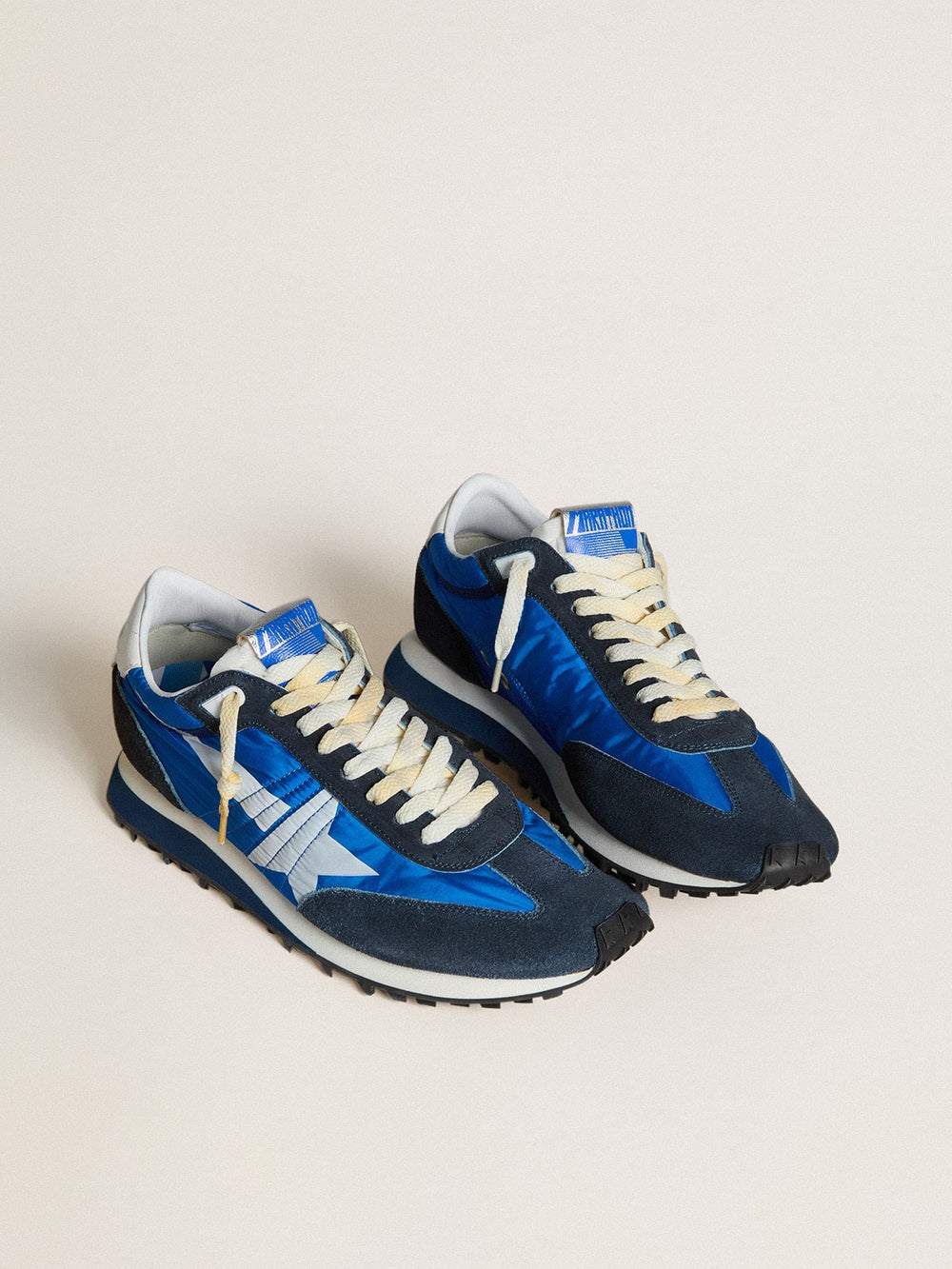 Golden Goose Men’s Marathon with blue nylon upper and white star