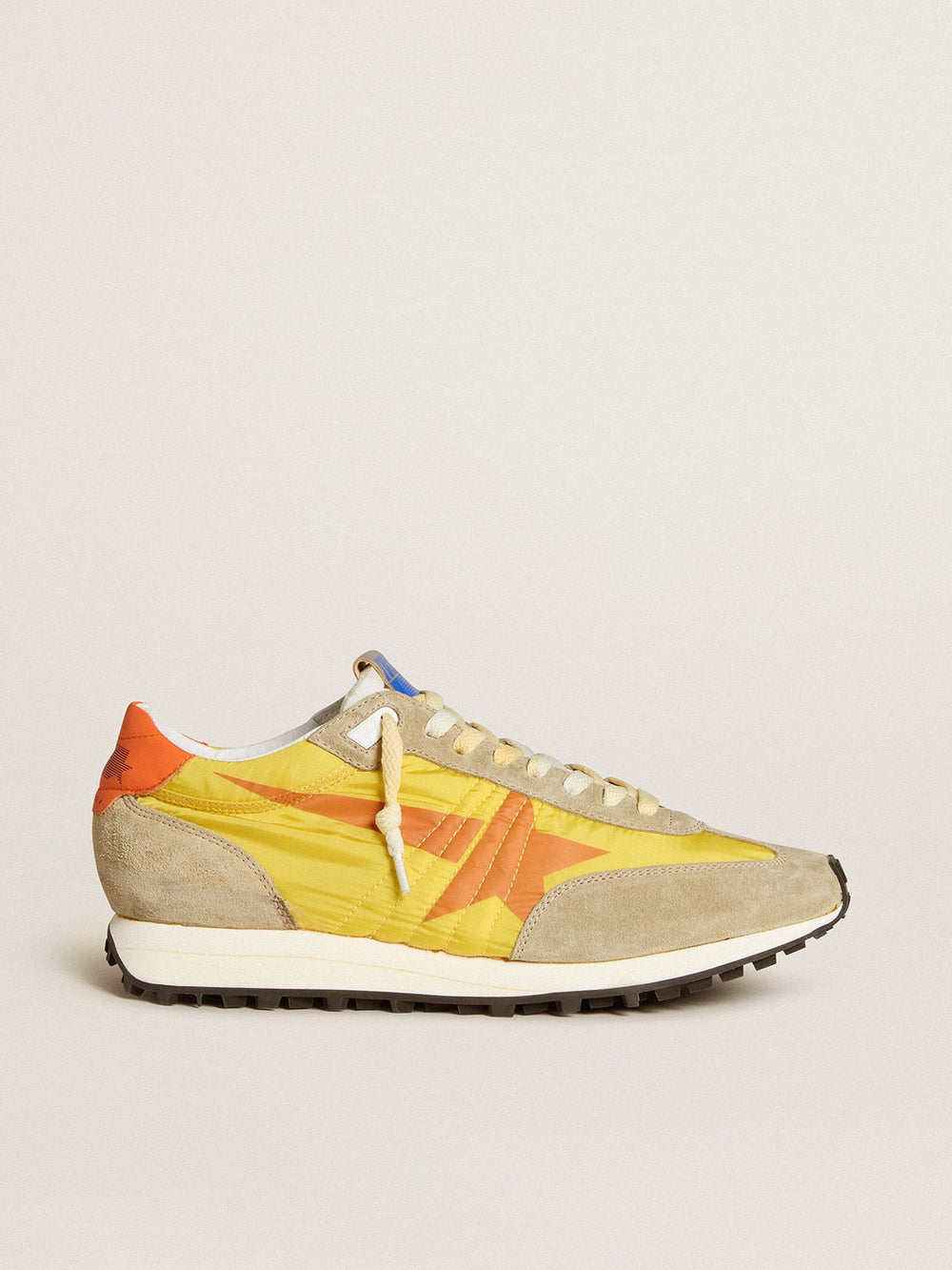 Golden Goose Men’s Marathon with yellow nylon upper and orange star
