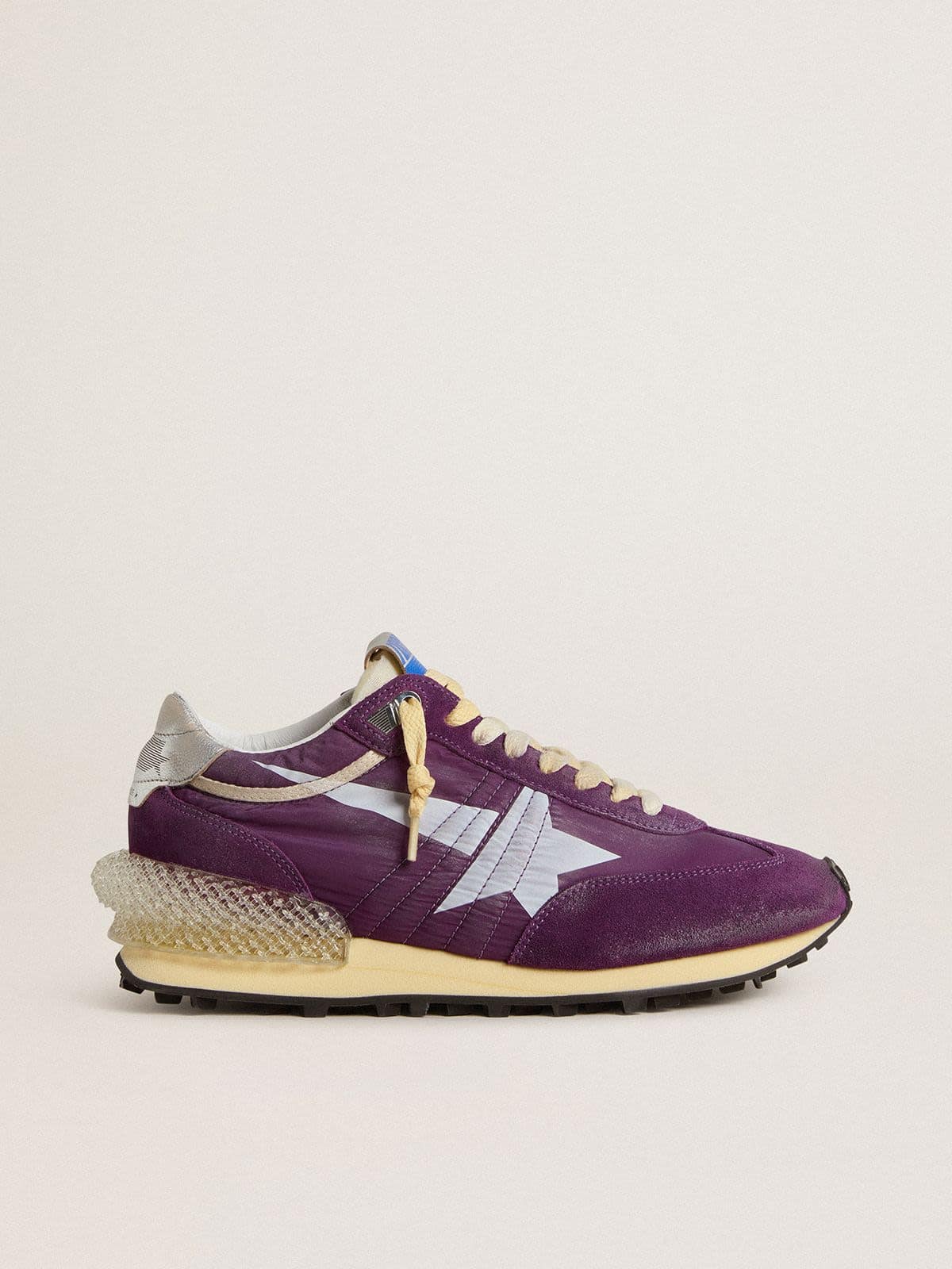 Golden Goose Men’s Marathon with purple nylon upper and white star