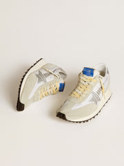 Golden Goose Men’s Marathon with white nylon upper and silver star
