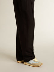 Golden Goose Men’s Marathon with light blue nylon upper and pastel blue star
