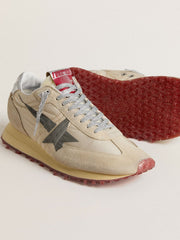Golden Goose Men’s Marathon with beige nylon upper and gray star