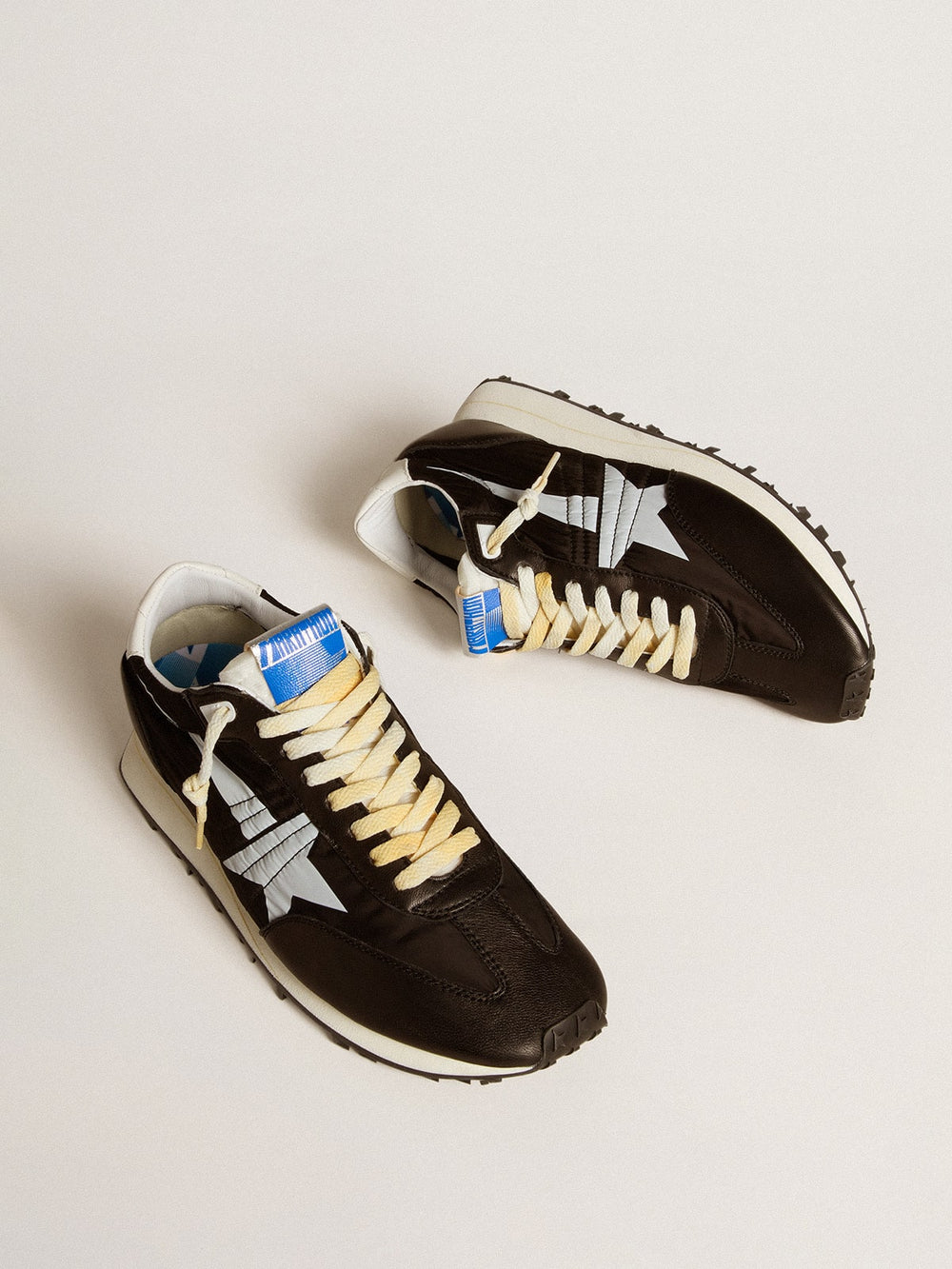 Golden Goose Men’s Marathon with black nylon upper and white star