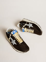 Golden Goose Men’s Marathon with black nylon upper and white star