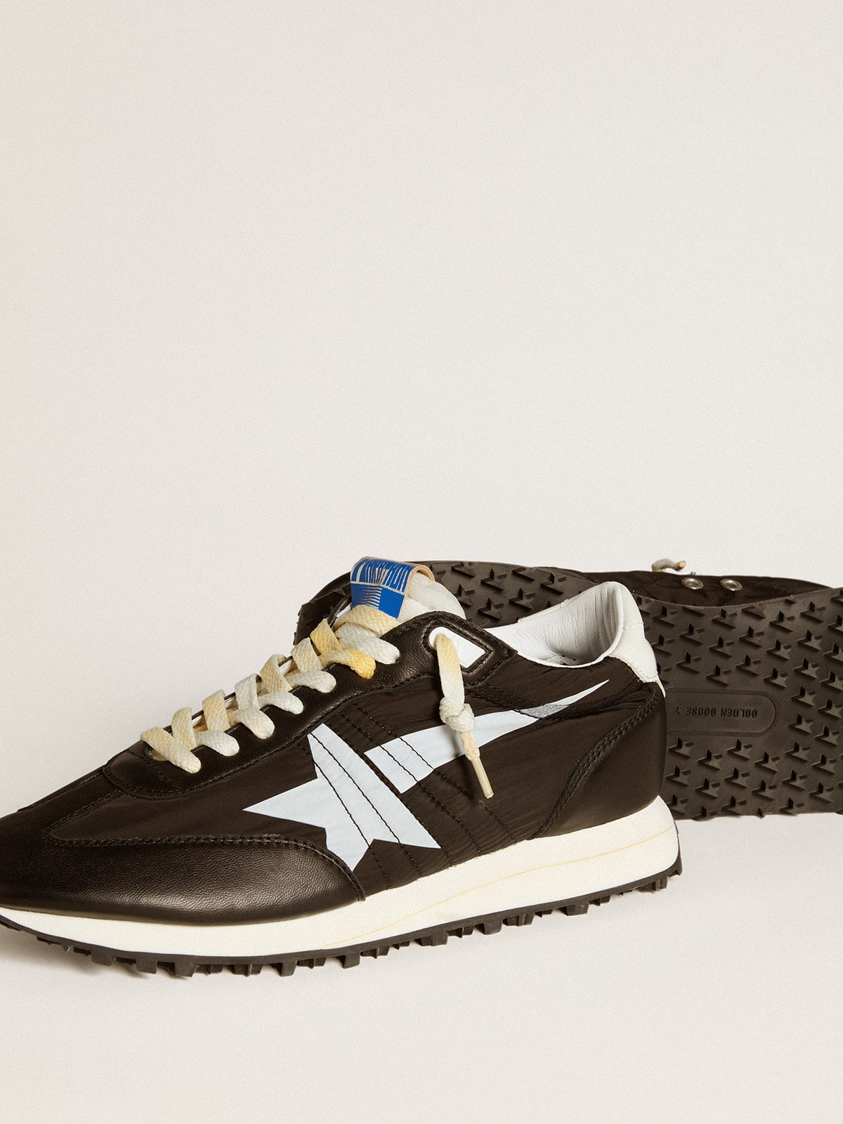 Golden Goose Men’s Marathon with black nylon upper and white star