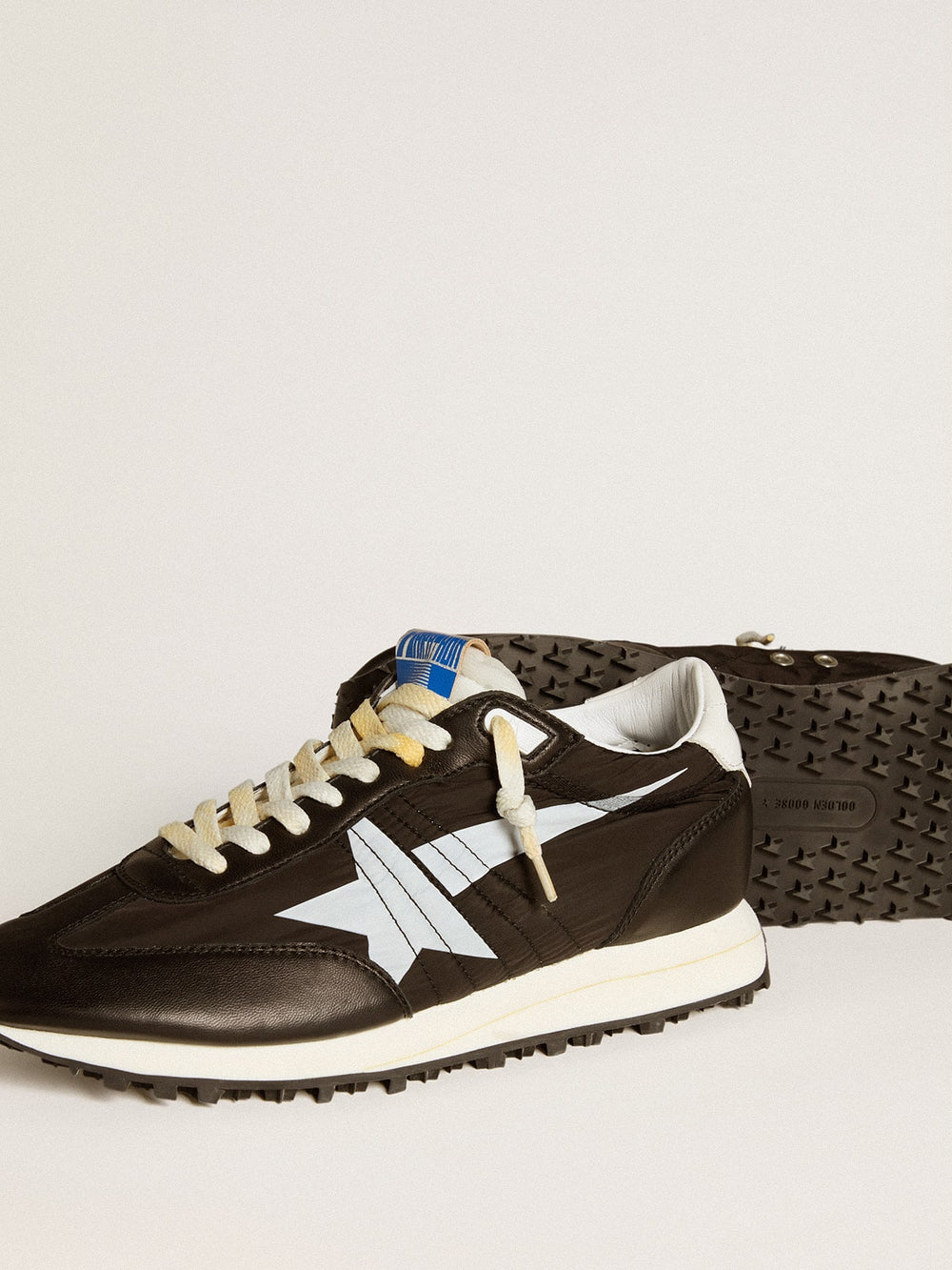 Golden Goose Men’s Marathon with black nylon upper and white star