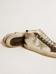 Golden Goose Mid Star with gray leather star and metallic silver leather flash