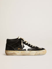 Golden Goose Men’s Mid Star in black nappa and suede with white leather star
