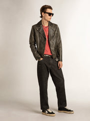 Golden Goose Men’s Mid Star in black nappa and suede with white leather star