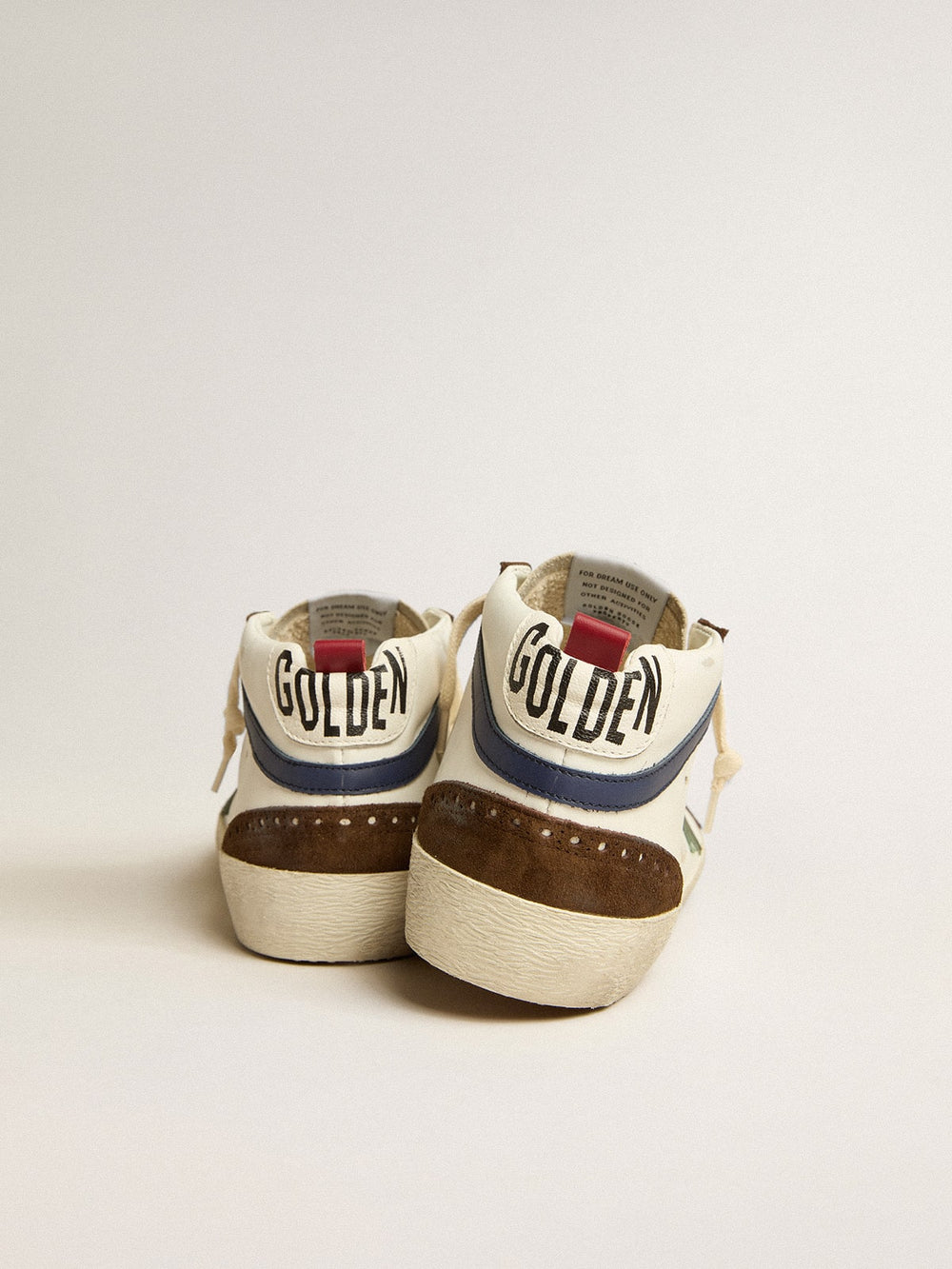Golden Goose Mid Star with green leather star and blue leather flash