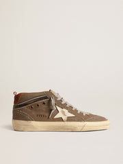 Golden Goose Mid Star in green canvas with leather star and black flash