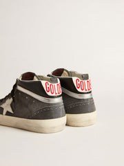 Golden Goose Mid Star in black suede with white leather star and silver flash