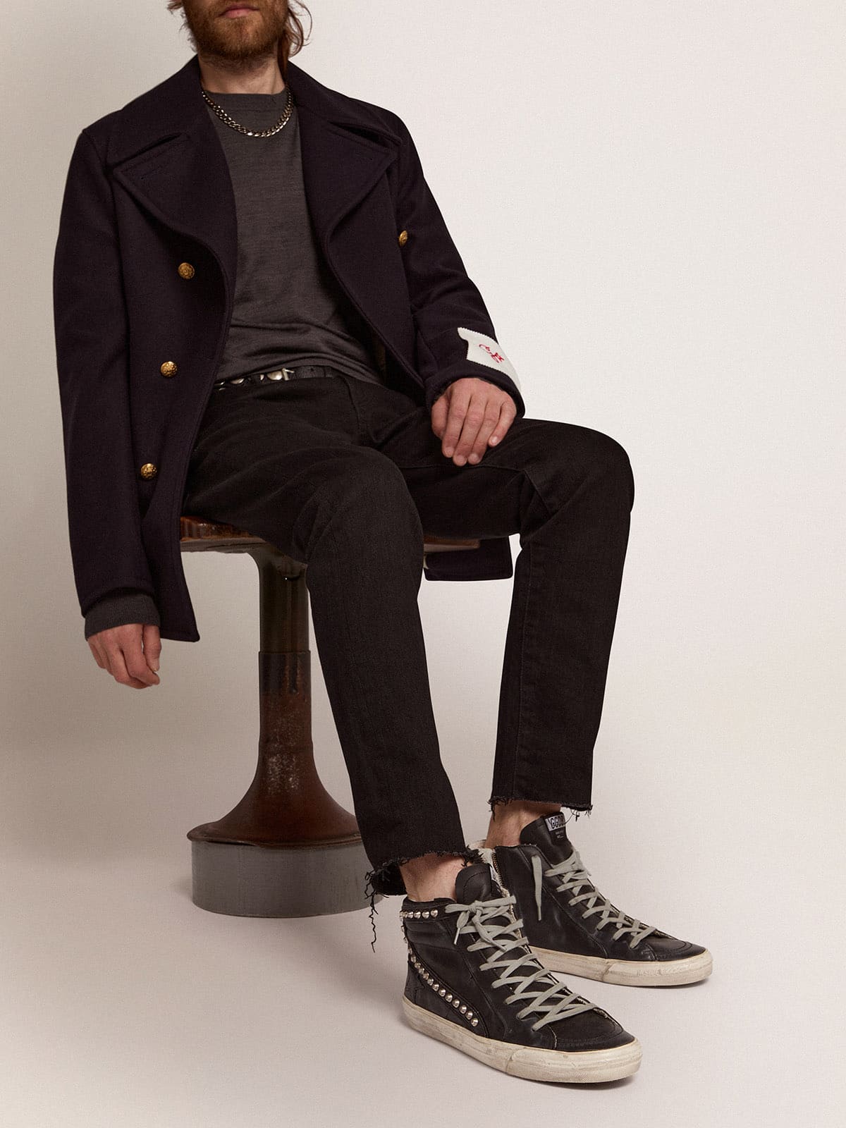 Golden Goose Men's Slide black with studs