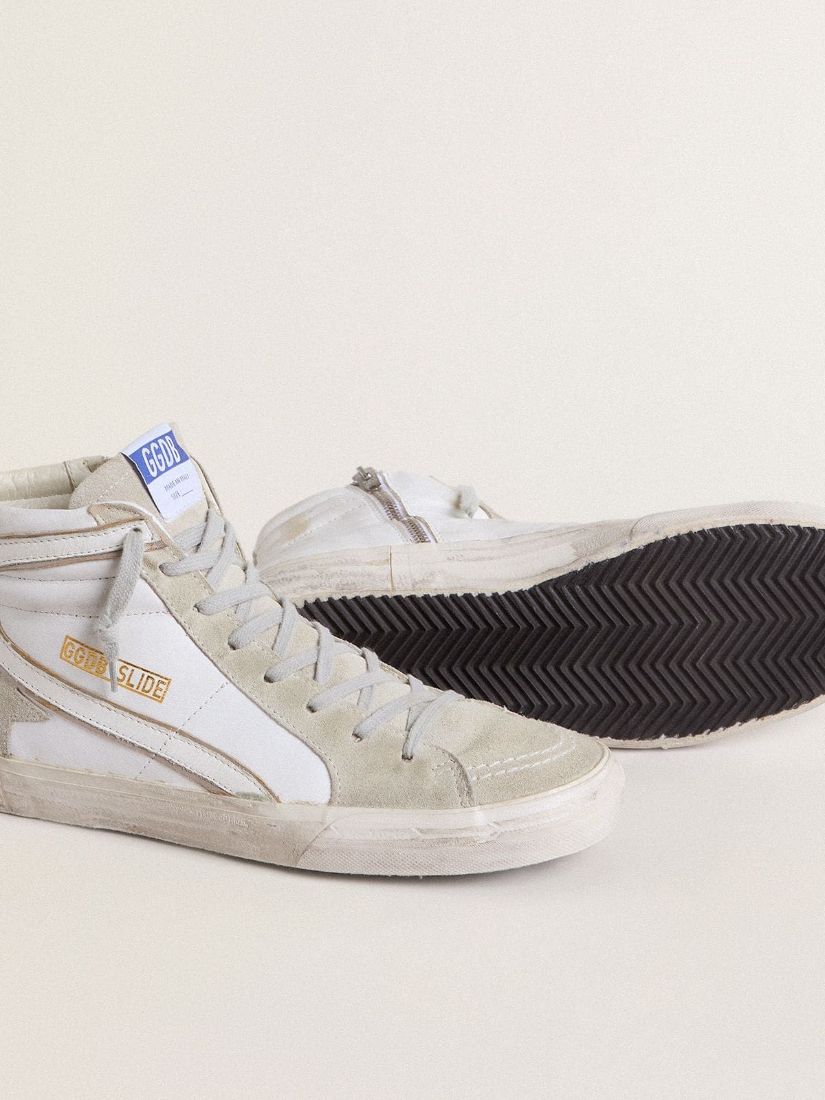 Golden Goose Men's Slide in leather with suede details