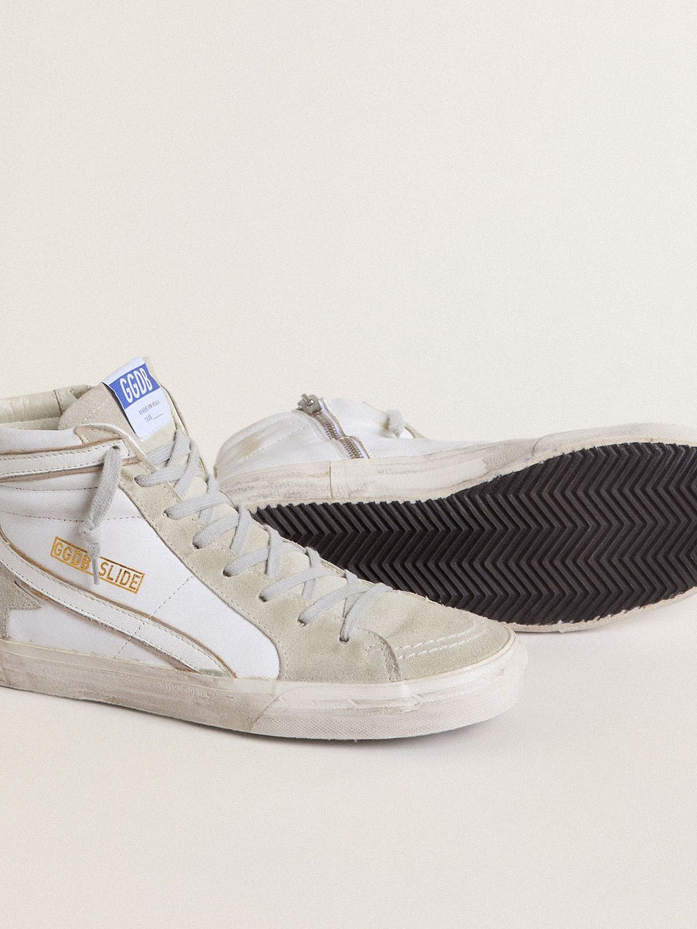 Golden Goose Men's Slide in leather with suede details