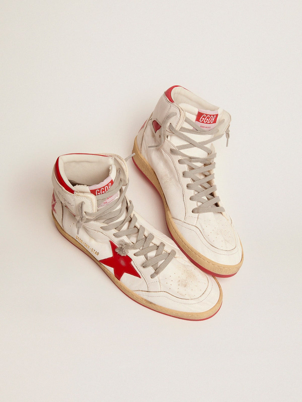Golden Goose Men's Sky-Star with signature on the ankle and red inserts