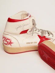 Golden Goose Men's Sky-Star with signature on the ankle and red inserts