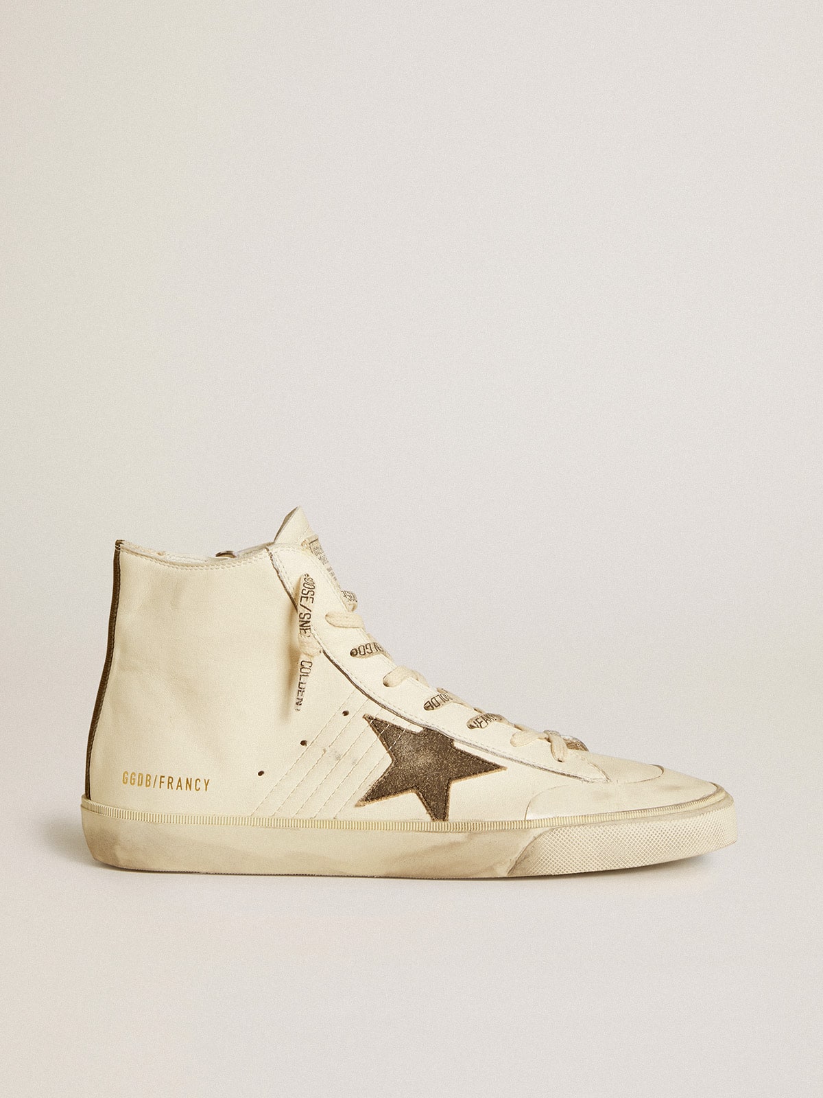 Golden Goose Francy Penstar in nappa with black suede star and cotton heel tab
