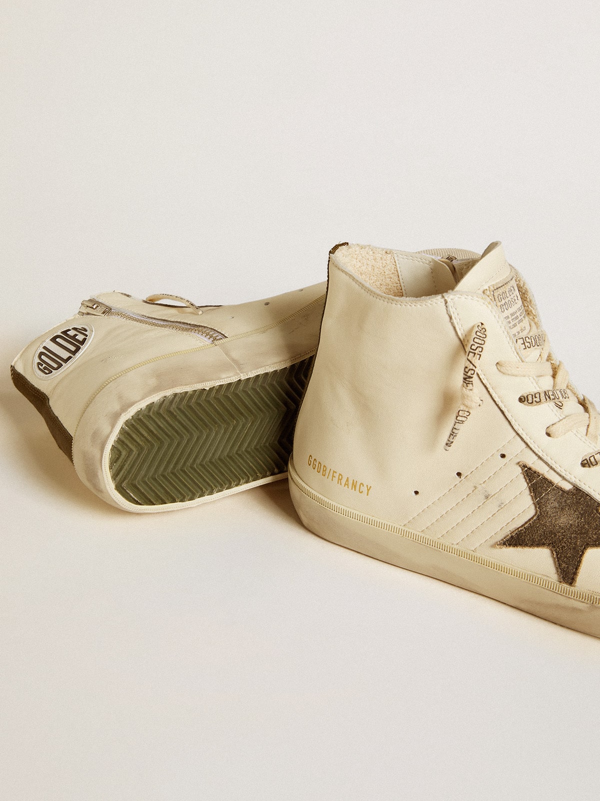 Golden Goose Francy Penstar in nappa with black suede star and cotton heel tab