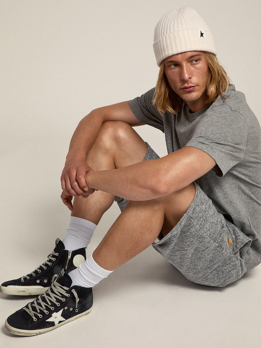 Golden Goose Men's Francy in leather with leather star and heel tab