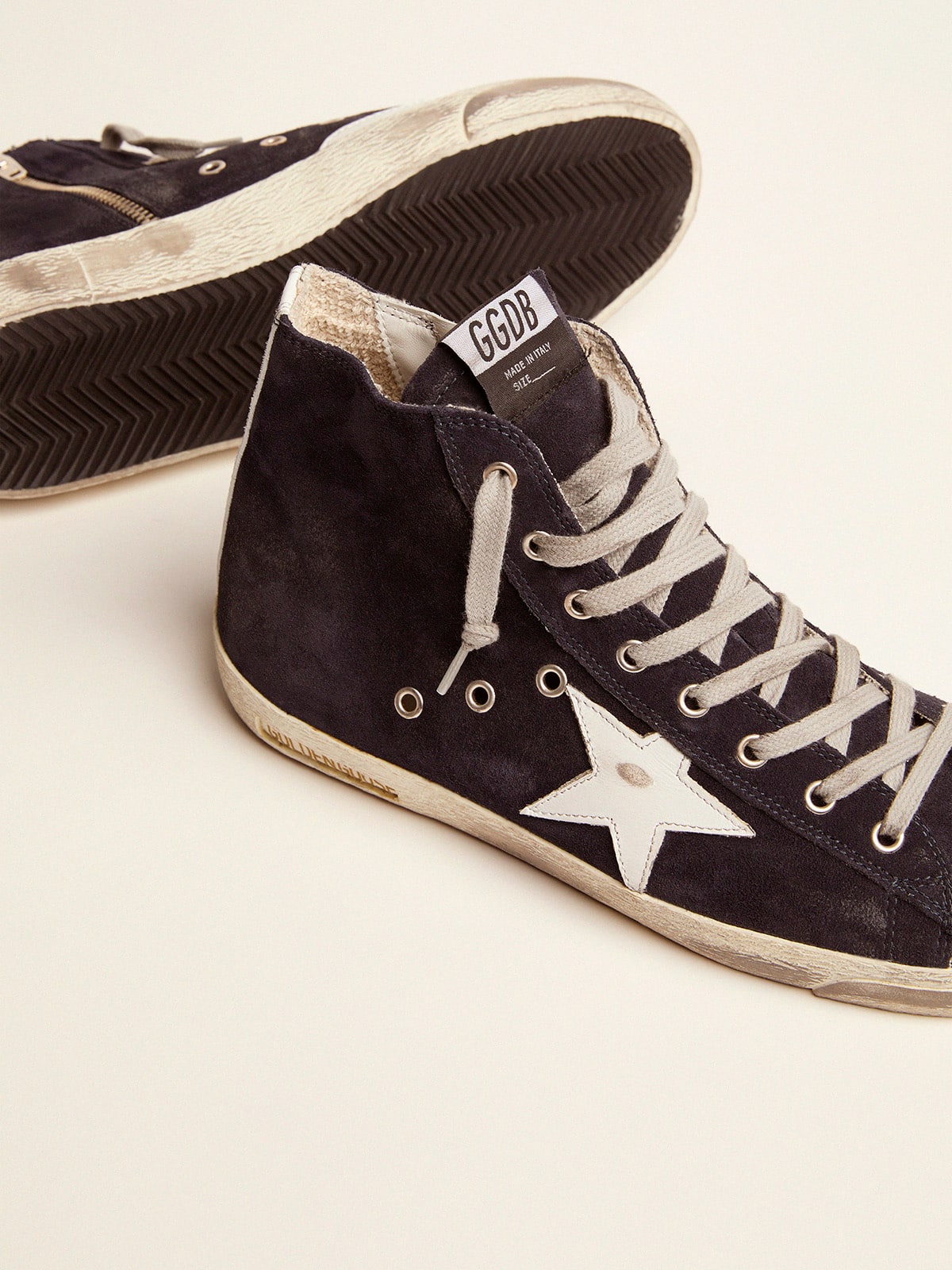 Golden Goose Men's Francy in leather with leather star and heel tab