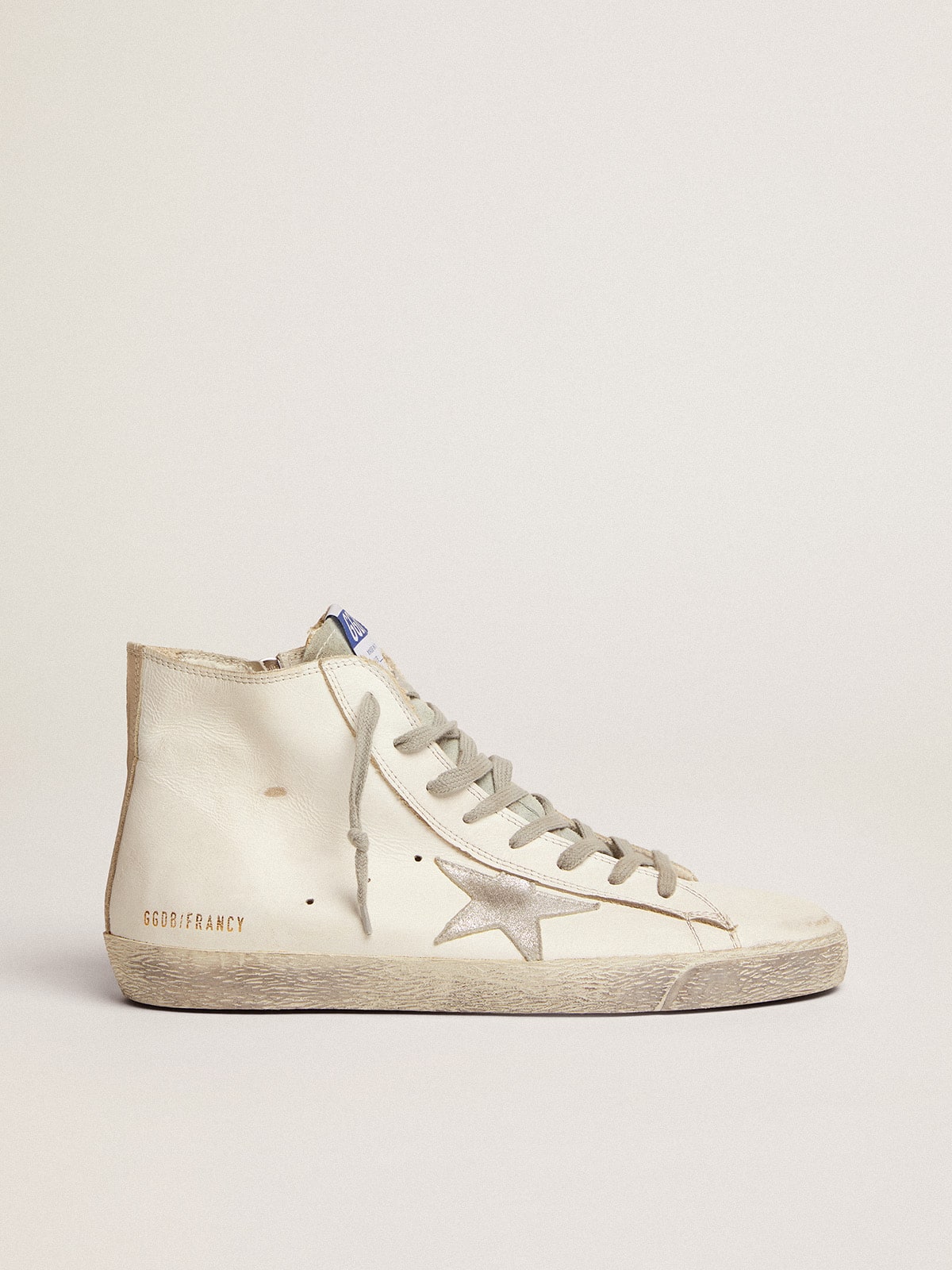 Golden Goose Men's Francy in leather with silver suede star