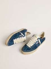 Golden Goose Men's Soul Star in blue suede with white leather heel tab