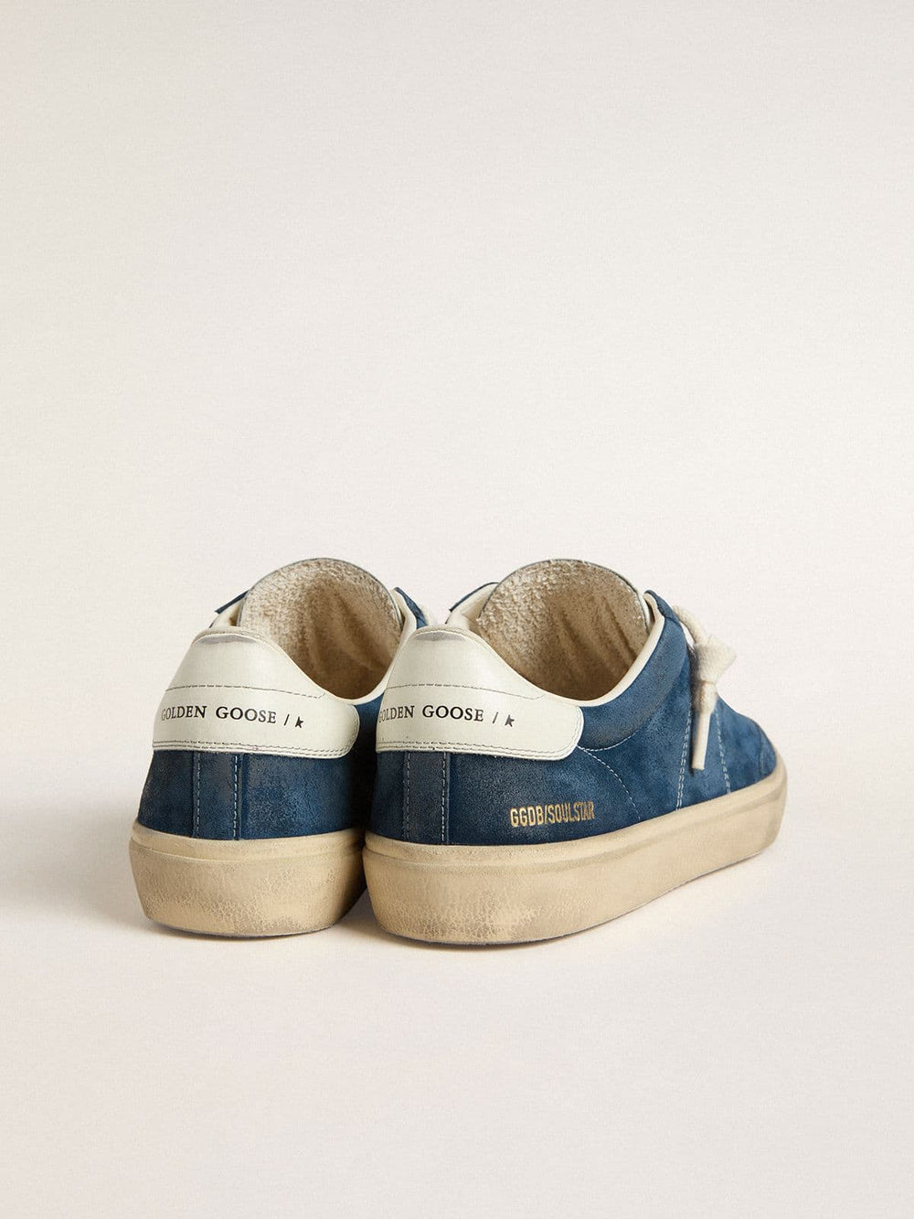 Golden Goose Men's Soul Star in blue suede with white leather heel tab