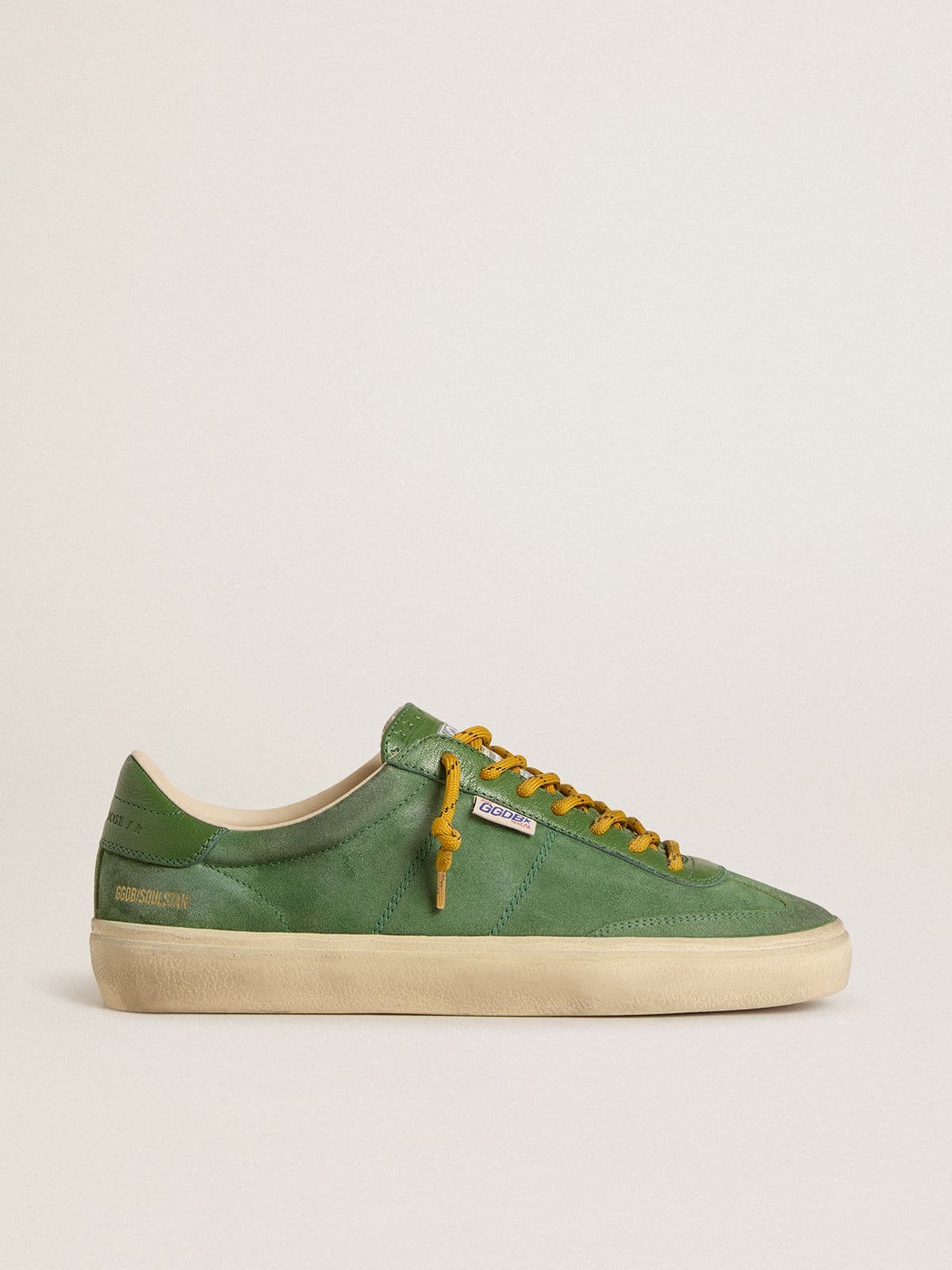 Golden Goose Men's Soul Star in green suede with green leather heel tab