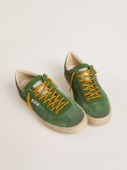 Golden Goose Men's Soul Star in green suede with green leather heel tab
