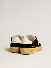 Golden Goose Men's Soul Star in black velvet with white leather heel tab